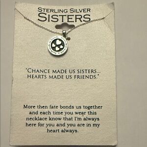 Sterling Silver Sisters Necklace with Black Accents